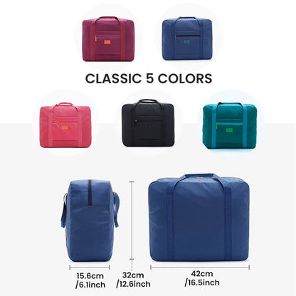 Lightweight Foldable Duffel Bag for Women and Men - Fashionable Travel Tote Carry-On Luggage Weekender