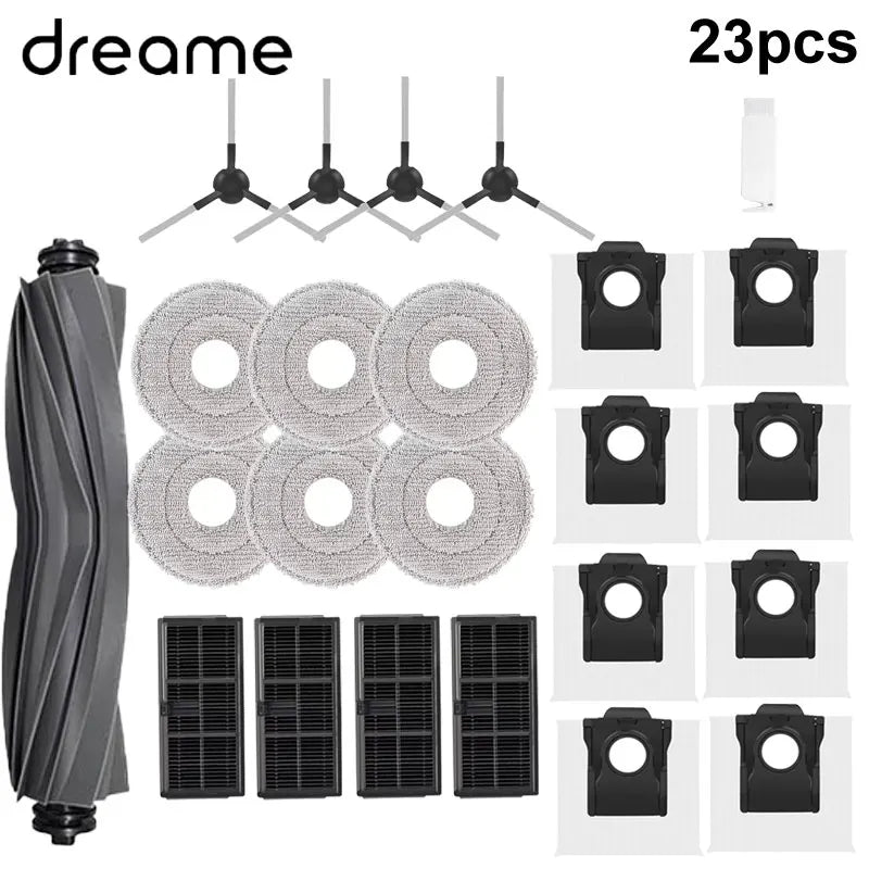 Dreame Robot Vacuum Accessories - Replacement Main Brush, Side Brush, Filter, Mop & Dust Bag for L10s Pro Ultra X30 Series