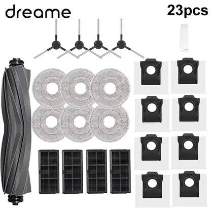 Dreame Robot Vacuum Accessories - Replacement Main Brush, Side Brush, Filter, Mop & Dust Bag for L10s Pro Ultra X30 Series