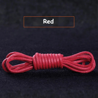 Cotton Waxed Shoe Laces - Round Leather Style Waterproof Replacement Laces for Oxford Shoes & Boots