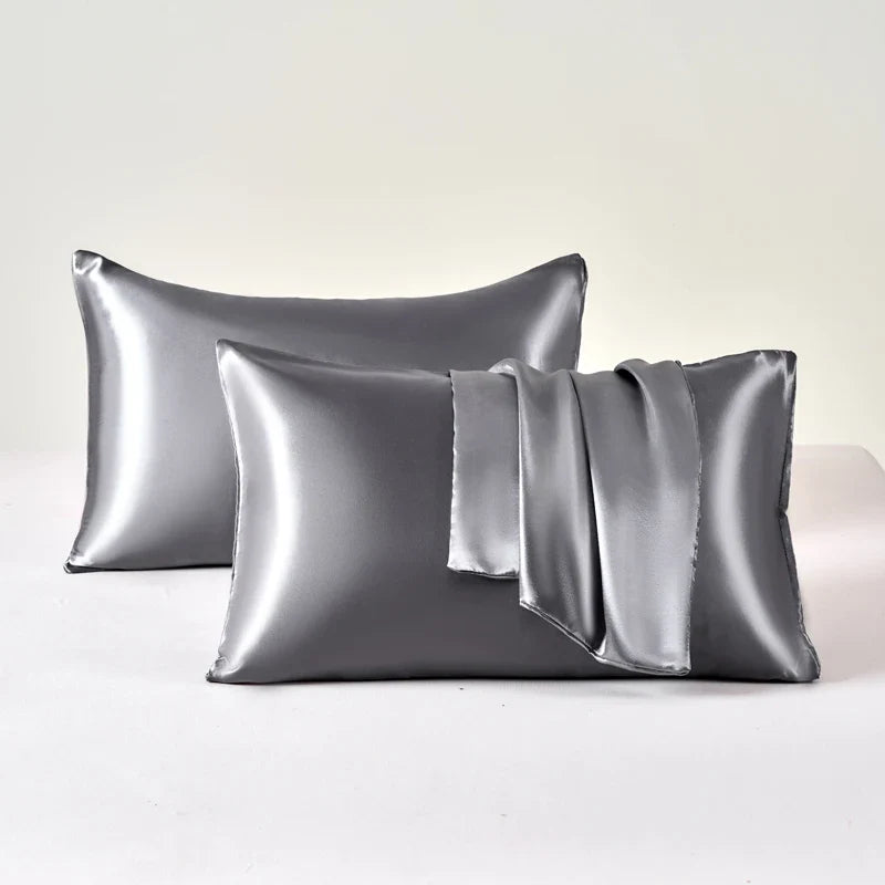 2PCS Satin Pillowcase Set - Soft Smooth Cooling Pillow Covers for Skin & Hair Care