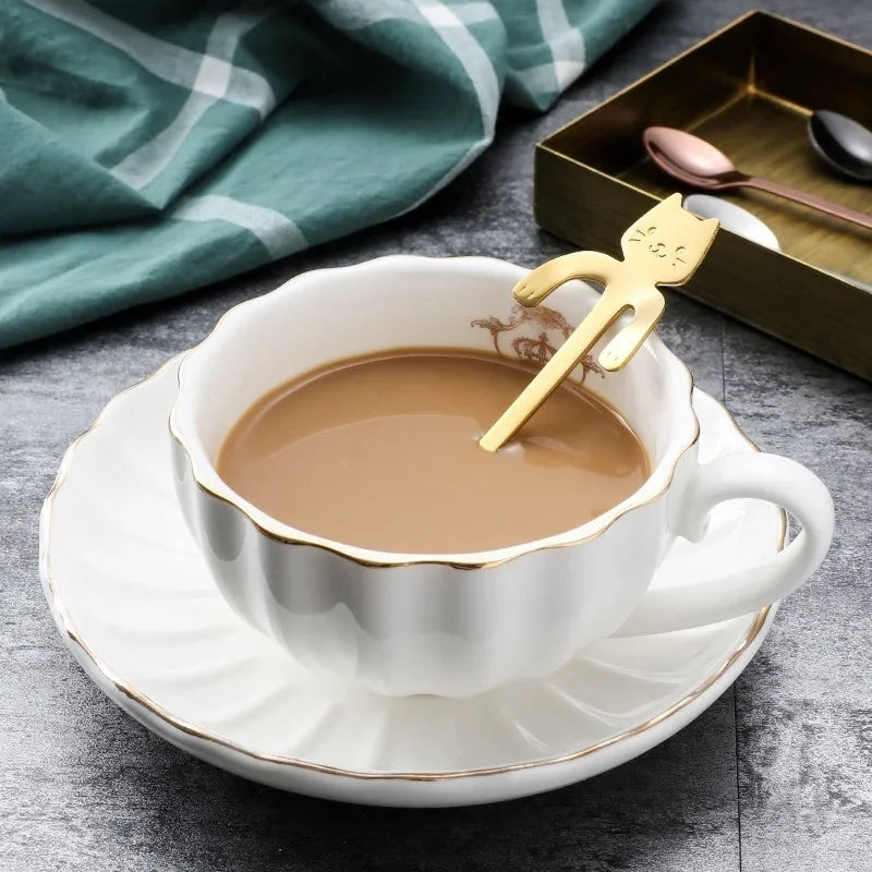 Stainless Steel Coffee Spoon – Cute Cat Shape Teaspoon for Dessert, Snack, Ice Cream, Mini Spoons, Tableware Kitchen Tools