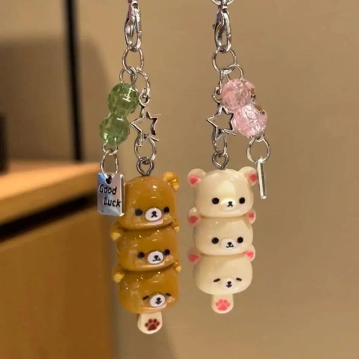 Cute Bear Phone Charm - Kawaii Anime Keychain Accessory for Phone, Keys, Schoolbags & AirPods