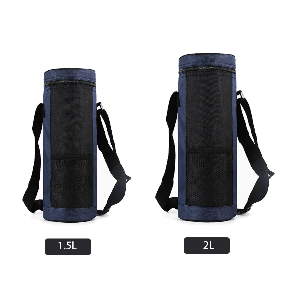 1L/2L Insulated Water Bottle Cooler Bag - Oxford Cloth Refrigerated Storage Pouch for Travel, Hiking & Climbing