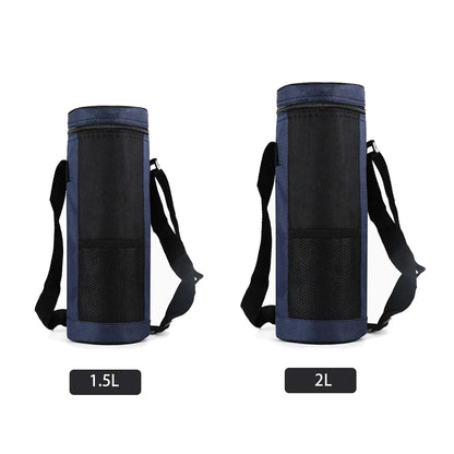 1L/2L Insulated Water Bottle Cooler Bag - Oxford Cloth Refrigerated Storage Pouch for Travel, Hiking & Climbing