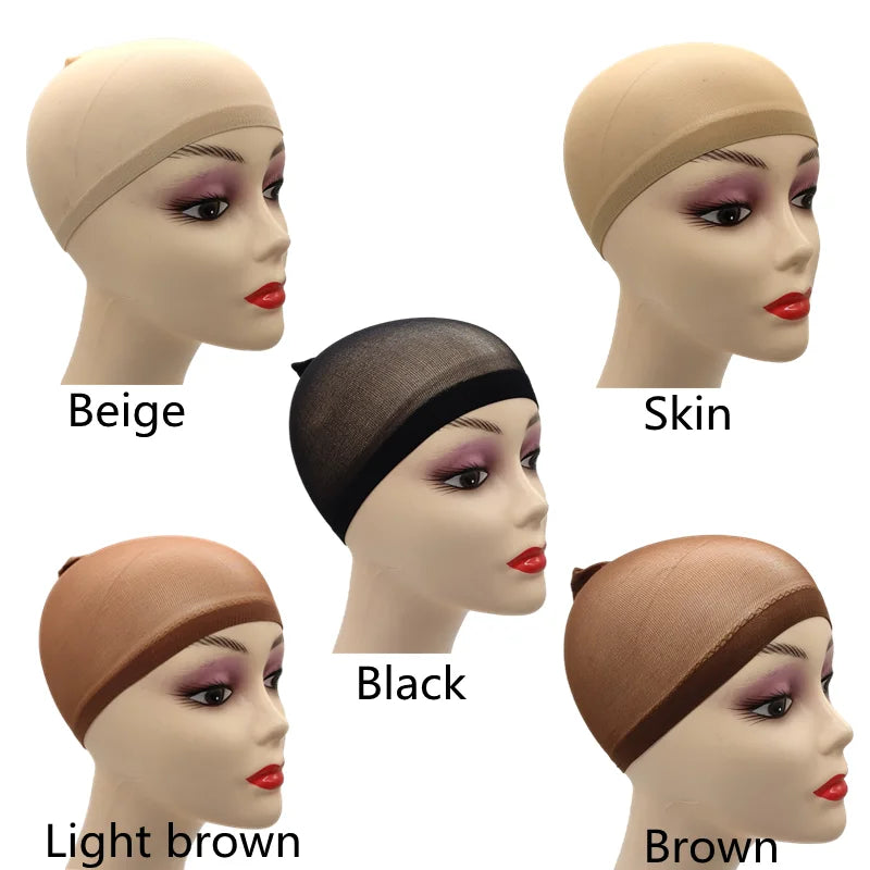 2PCS Stretch Mesh Wig Caps – Black & Brown Stocking Wig Cap for Weave, Hair Nets for Making Wigs
