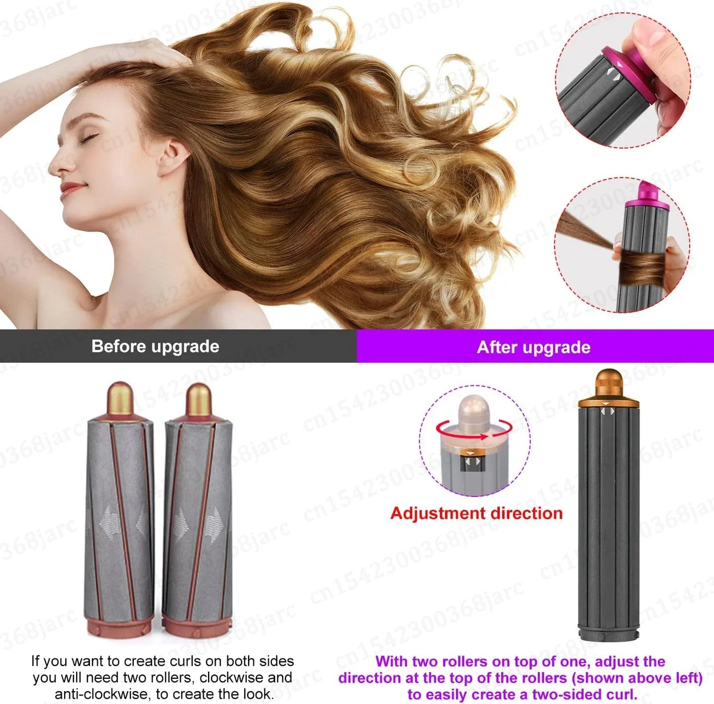 Upgraded Automatic Curling Nozzle Adapter for Dyson Supersonic Hair Dryer – Nural HD16 HD15 Cylinder Comb Accessory