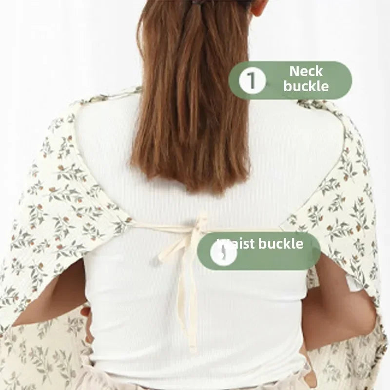 Cotton Breastfeeding Cover - Adjustable Nursing Apron Baby Feeding Privacy Blanket for Mothers and Strollers