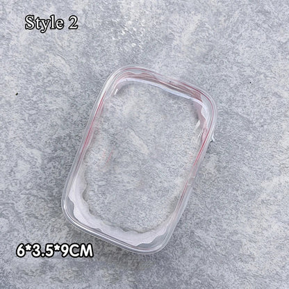 Transparent Jewelry Organizer Box – Plastic Storage Pouch with Keychain, Dustproof Case, Cute Doll Bag for Accessories