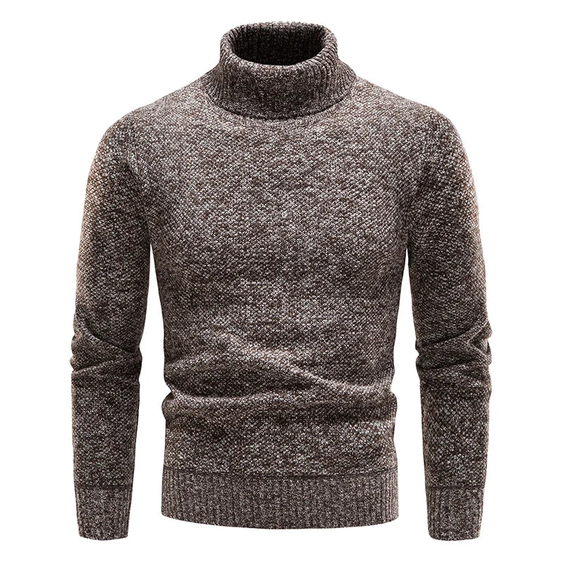 Men's Autumn Winter Fleece Turtleneck Sweater - Thick Warm Slim Fit Elastic Pullover Luxury Casual Top