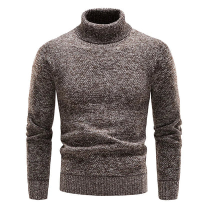 Men's Autumn Winter Fleece Turtleneck Sweater - Thick Warm Slim Fit Elastic Pullover Luxury Casual Top
