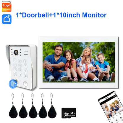 Fingerprint 5-in-1 WiFi Video Doorbell — Tuya Smart 1080P Touch Intercom System for Home Security