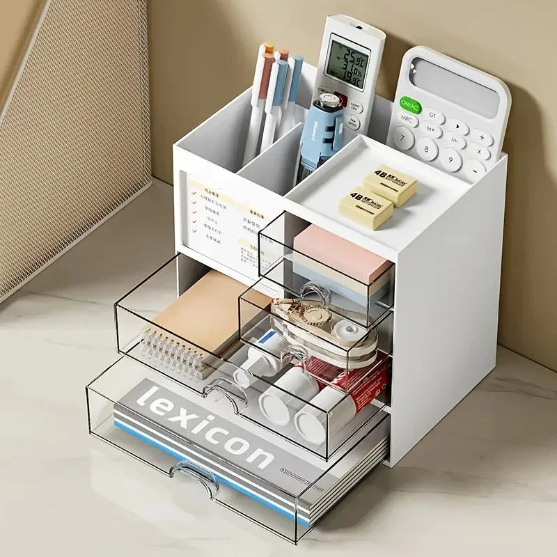 Desktop Drawer Storage Organizer - Multi-Compartment Desk Organizer for Pens, Stationery & Office Accessories