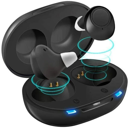 JINGHAO Rechargeable Hearing Aids 2023 – Adjustable Sound Amplifier for Mild to Moderate Hearing Loss, Elderly Gift