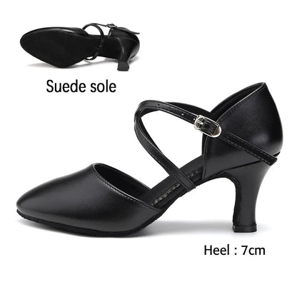 DKZSYIM Women’s Dance Shoes - Latin Tango Jazz Party Dancing Shoes with Lace-Up Closure, Suede Sole, Closed Toe & Microfiber Leather, 7 Colors