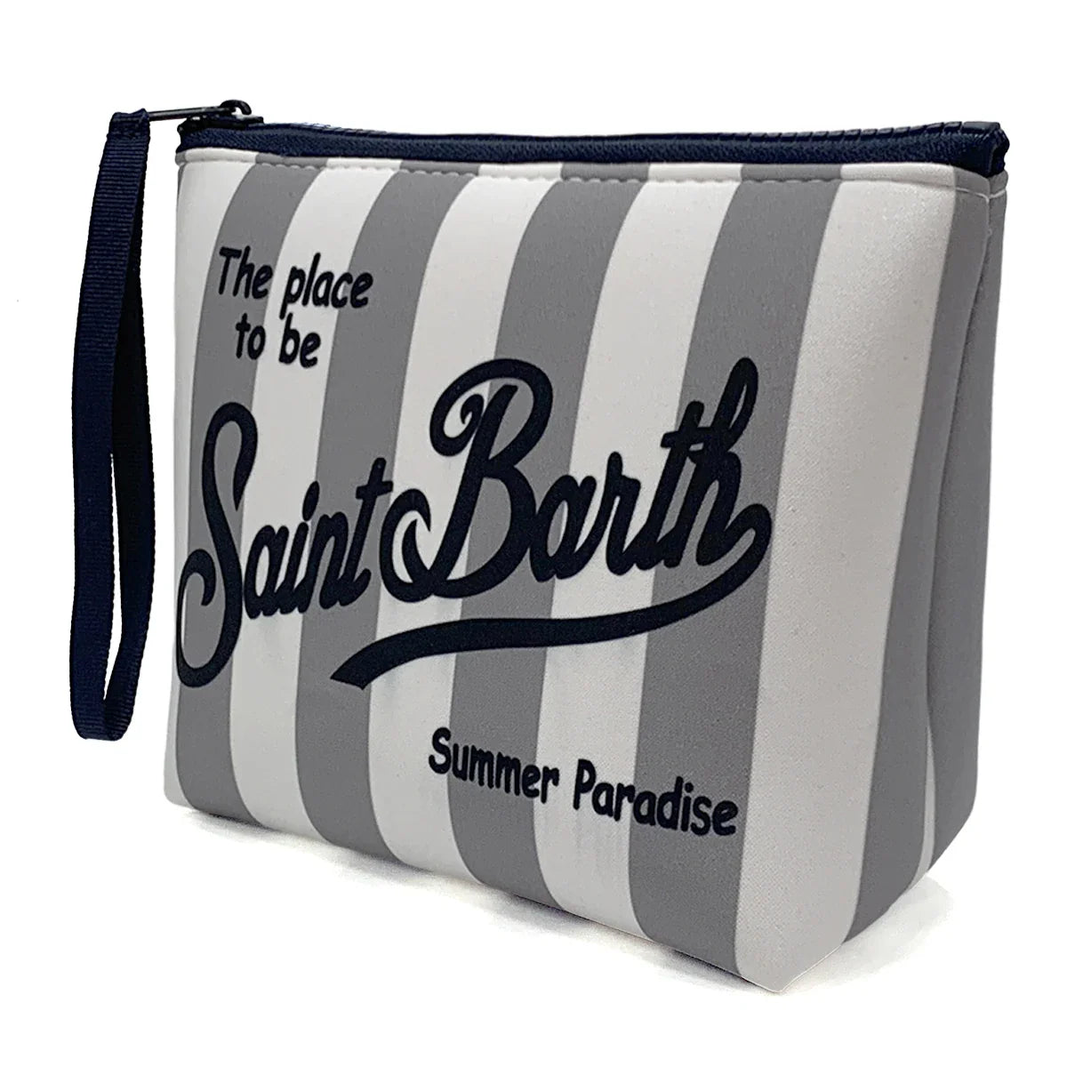 S-SAINT BARTH Pink Neoprene Clutch Bag – Trendy Vertical Zip Pouch Makeup & Toiletry Purse for Women