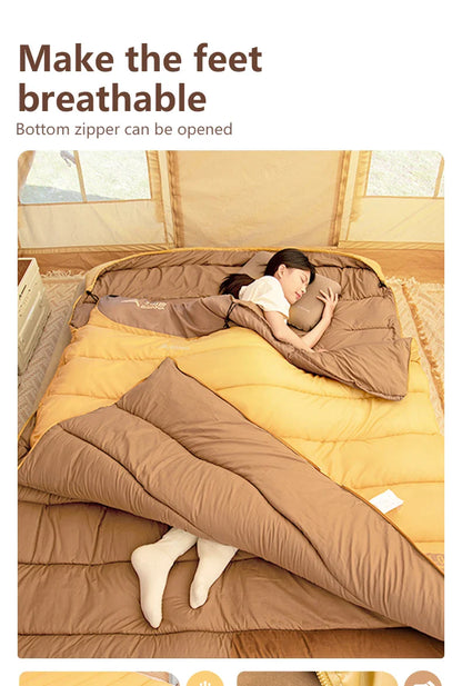 BSWOLF 2-Person Four Seasons Camping Sleeping Bag – Portable Winter Outdoor Travel & Hiking Bag