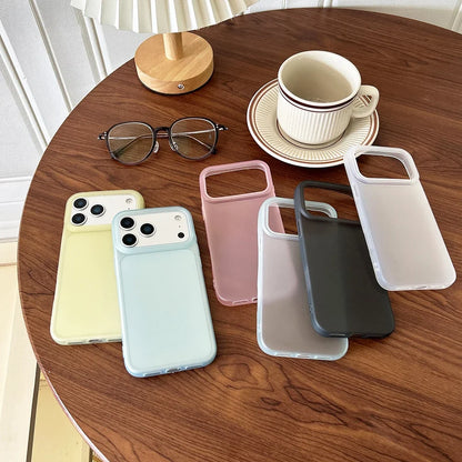 Luxury Clear Matte iPhone Case - Transparent Candy Color Soft Silicone Protective Cover