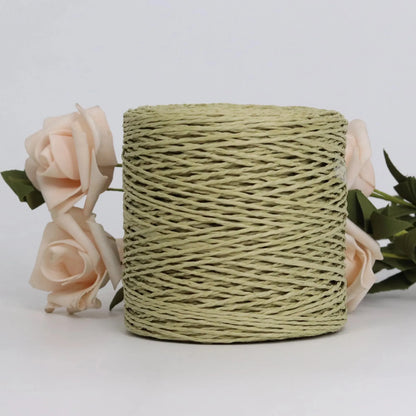Raffia Straw Yarn - 100g Handmade Crochet Material for Summer Hats, Bags & DIY Handcraft Projects