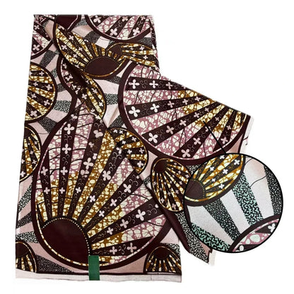 Original African Wax Print Fabric - 6 Yards 100% Cotton Nigerian Ankara Sewing Material for Women’s Dresses