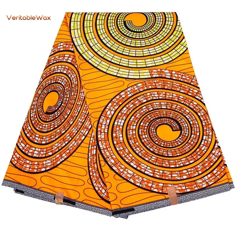 Ankara African Wax Print Fabric - Batik Pagne Polyester Material for DIY Sewing, Patchwork & Wedding Dress Craft