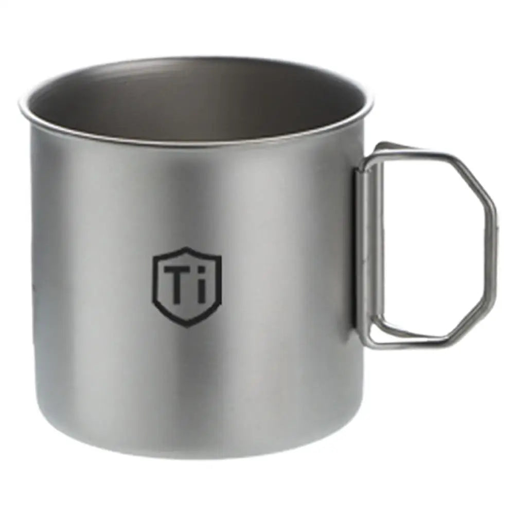 Ultralight Titanium Camping Cup - Foldable Handle Outdoor Mug for Hiking, Picnic, Coffee & Travel
