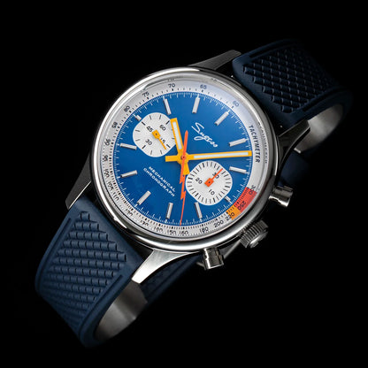 Sugess Pilot Watch – Seagull Movement Mechanical Chronograph, Swan-Neck, Sapphire Crystal, Military Racing 1963 Limited Edition