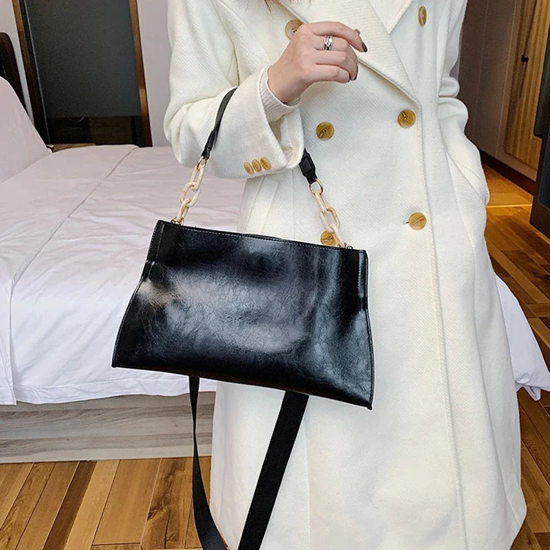 2024 New Women’s Handbag — Soft Synthetic Leather Shoulder Bag, Crossbody Large Capacity Fashion Underarm Bag