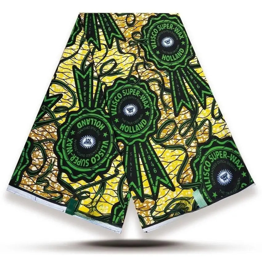 Original African Wax Print Fabric - 6 Yards Soft 100% Cotton Nigerian Ankara Pagne Batik Material