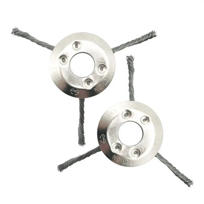 LUSQI Steel Wire Wheel Grass Trimmer Head – 6/8/9 Inch Universal Brush Cutter Attachment for Weed, Moss & Rust Removal for Straight Shaft Trimmers