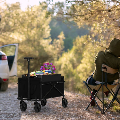 Outdoor Camping Handcart – Foldable Wheels for Easy One-Hand Operation, Portable Cargo Transport for Hiking & Adventures