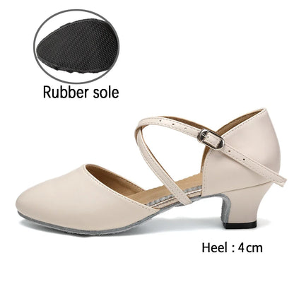 DKZSYIM Women’s Dance Shoes - Latin Tango Jazz Party Dancing Shoes with Lace-Up Closure, Suede Sole, Closed Toe & Microfiber Leather, 7 Colors
