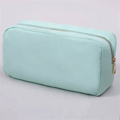 Multi-Color Nylon Cosmetic Bag - Large Zipper Makeup Pouch & Toiletry Organizer for Women and Girls