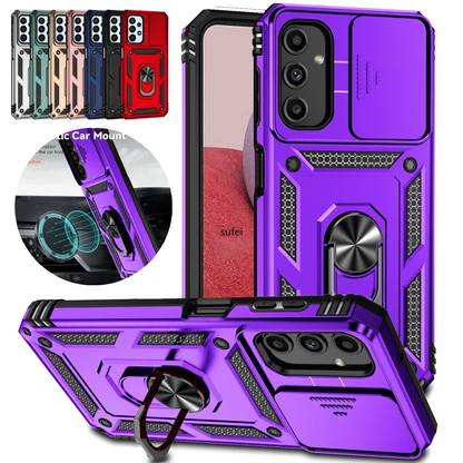 Rotating Camera Lens Armor Case - Military Grade Protective Cover for Samsung Galaxy S20-S25 Series & Note Models