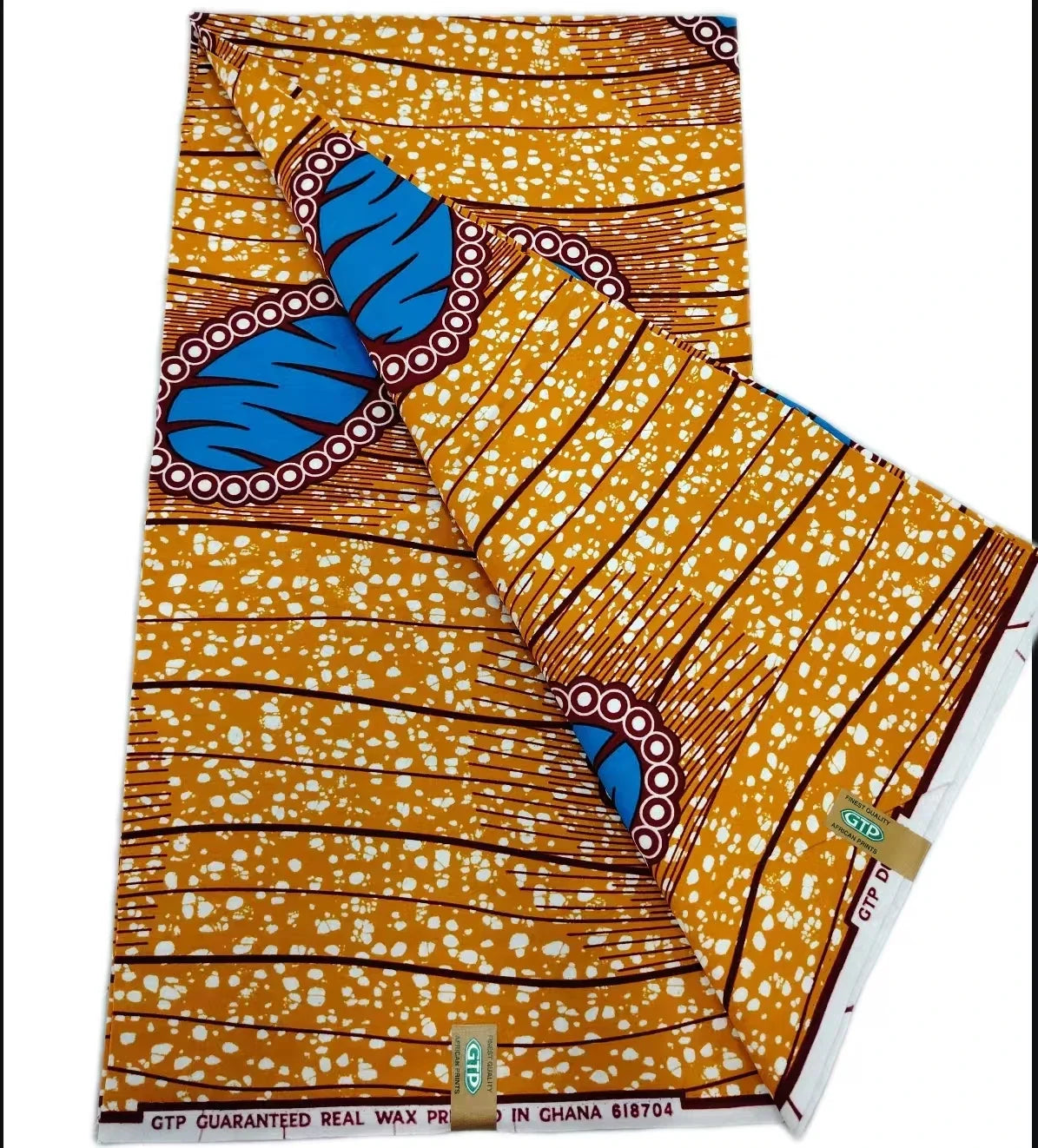 African Wax Print Fabric - High-Quality Cotton Ankara Gold Print Pagne for Wedding & Dress Sewing