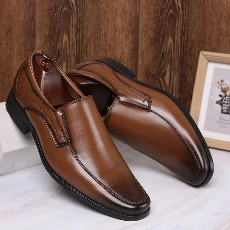 Men’s Classic Slip-On Oxford Dress Shoes - Elegant Business, Office & Formal Wedding Shoes for Men
