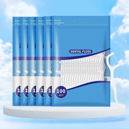 200PCS Dental Floss & Plastic Toothpicks - One-Time Cleaning for Dental Gaps and Oral Care"