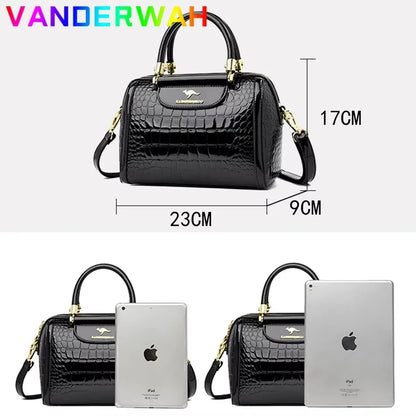 Luxury Women’s Leather Handbag – Large Capacity Shoulder & Crossbody Designer Bag