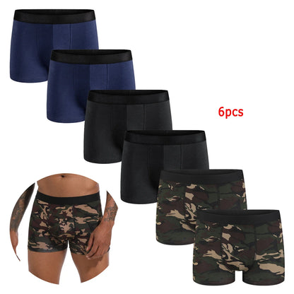 6-Pack Men's Black Boxer Shorts – Soft, Breathable Underwear for Comfort