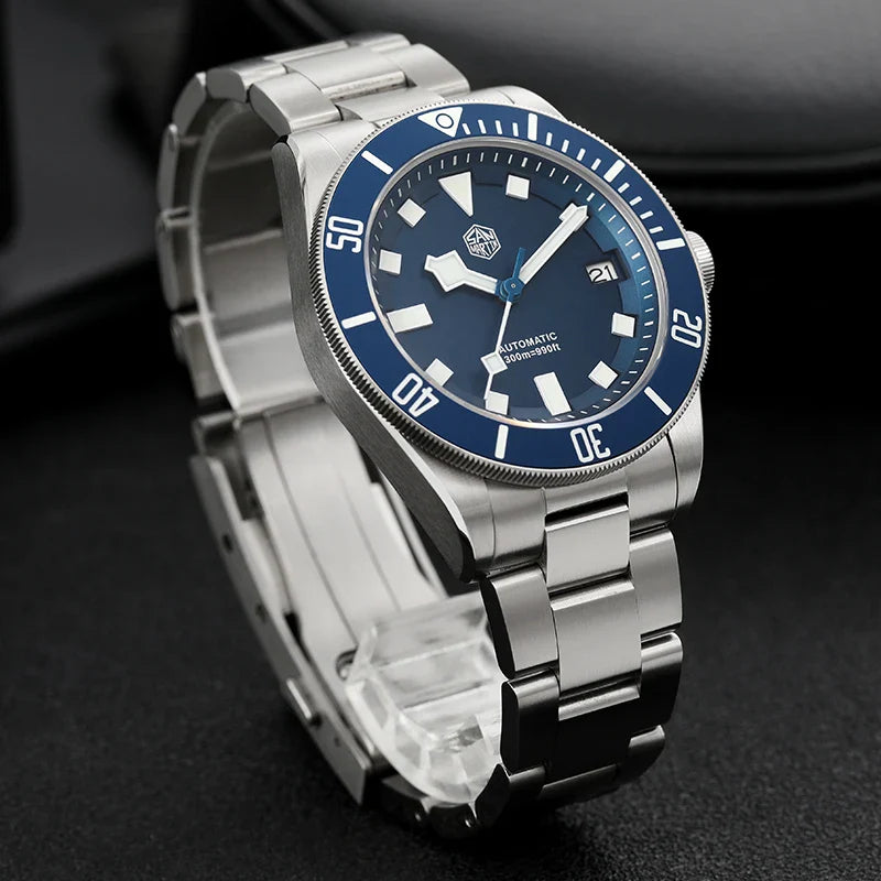 San Martin SN0121T Titanium Diving Watch – NH35 Automatic Movement, Grade 2 Titanium, 120-Click Bezel, 300M Waterproof Wristwatch