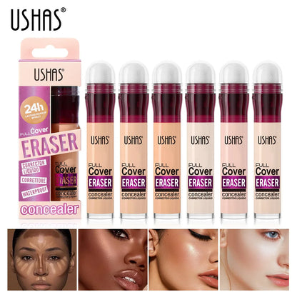 USHAS Sponge Tip Foundation Concealer – Waterproof, No Makeup Removal, 12 Colors Available