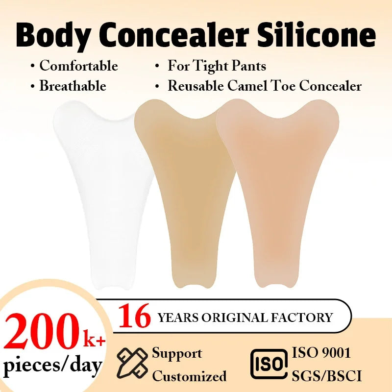 2PCS Silicone Invisible Concealer Inserts – Reusable Self-Adhesive Privacy Pads for Swimsuits, Leggings & Underwear Smooth Fit