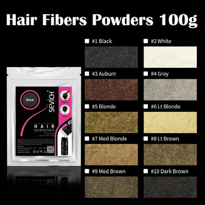 SEVICH Keratin Hair Fiber 100g — Thickening & Hair Building Powder Spray for Instant Regrowth and Hair Loss Concealer