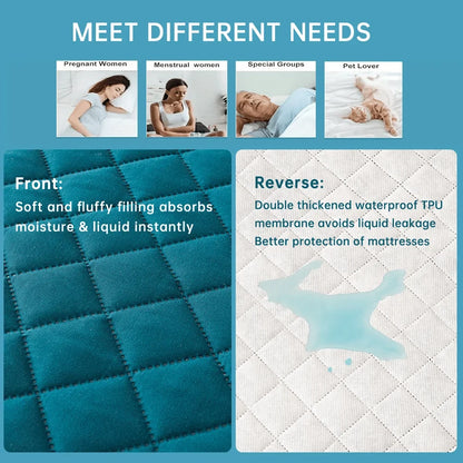 3D Air Fabric Mattress Protector - Waterproof Breathable Fitted Bed Cover with Soft Thick Cushion Layer