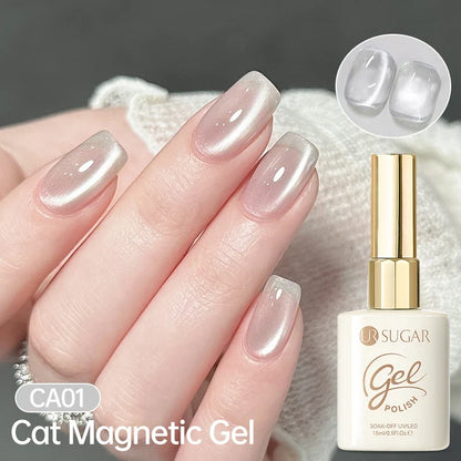 UR SUGAR Jelly Pink Cat Magnetic Gel Nail Polish 15ml - Glitter Ice Effect Soak Off UV LED Semi-Permanent Manicure Gel