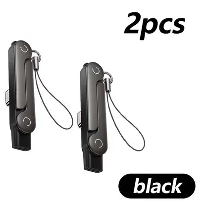 Type-C Phone Charging Stand Adapter – USB-C Male to USB-C Female Foldable Data Cable Converter with Built-in Phone Holder for Fast Charging & Sync Compatible with Type-C Devices