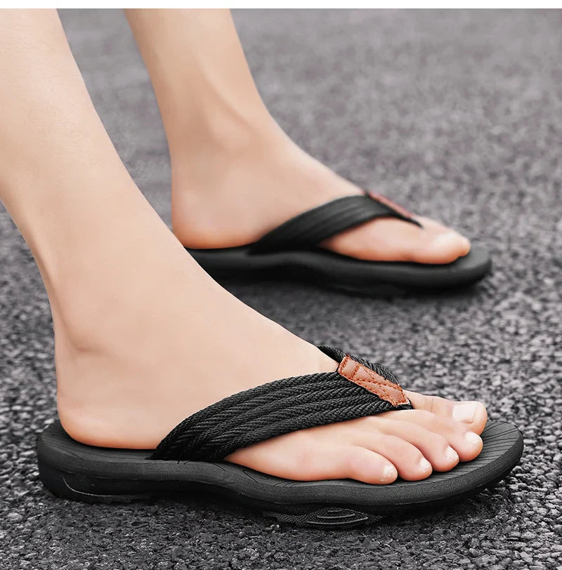 High Quality Men's Flip Flops – Fashion Summer Beach Slippers, Breathable & Thick Sole Casual Outdoor Sandals
