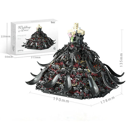 Romantic Princess Black & White Wedding Building Blocks Set – Assembled Decorative Model Toy for Girls, Valentine’s & New Year Gift