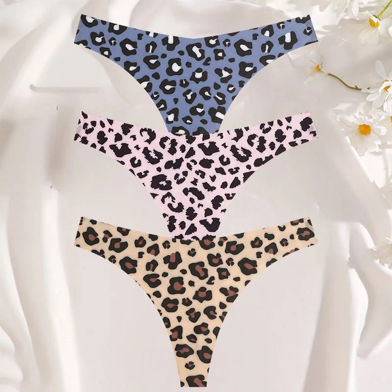 3PCS Women’s Sexy G-String Set - Colorful Seamless Bikini T-Back Low Waist Lingerie Underwear