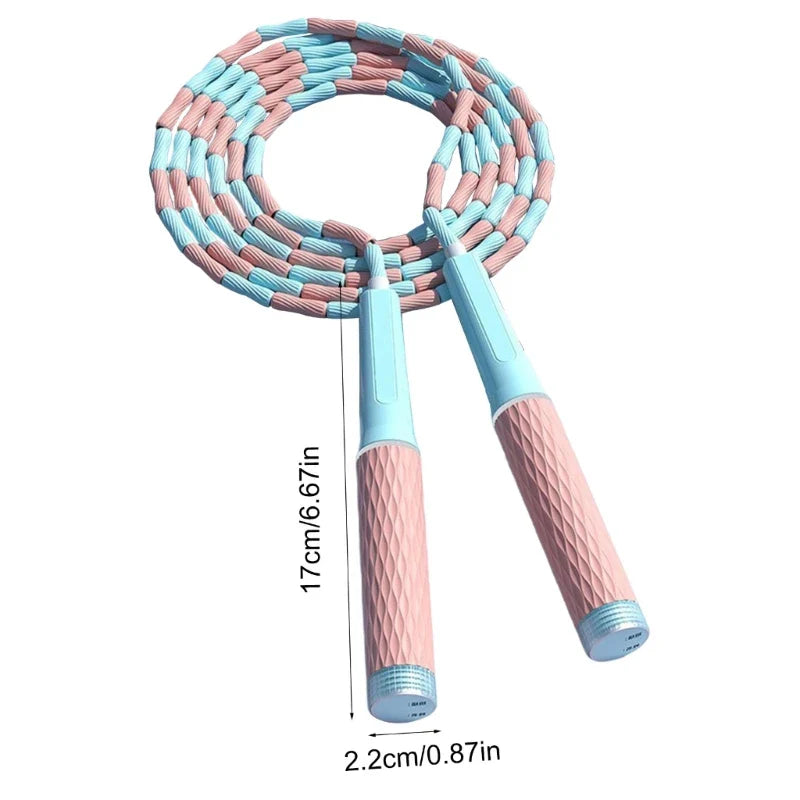 Beaded Adjustable Jump Rope – Segmented Fitness Skipping Rope for Men, Women & Kids